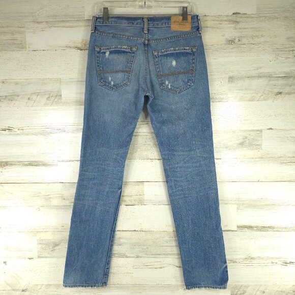 ABERCROMBIE AND FITCH JEANS MEN'S SIZE 30x31 DISTRESSED REFULAR FIT STRAIGHT LEG - Picture 4 of 16